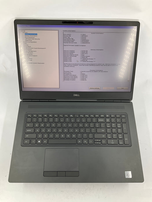 Dell Precision 7750 17.3" Core i9-10885H 1TB 32GB Win 11 Pro RTX 4000