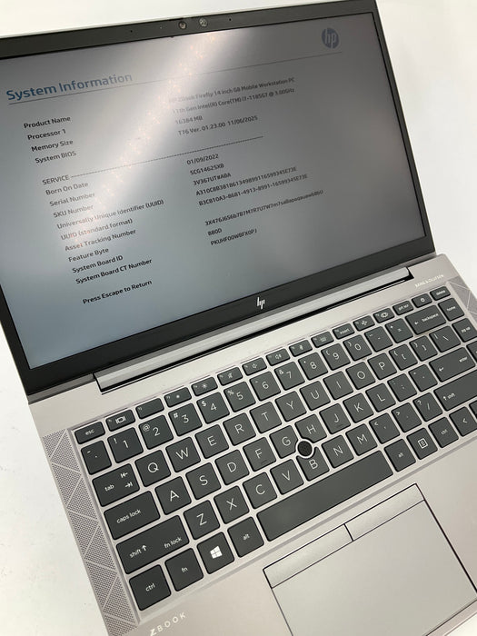 HP ZBook Firefly G8 14" Touch Core i7-1185G7 256GB 16GB B Win 11 Pro