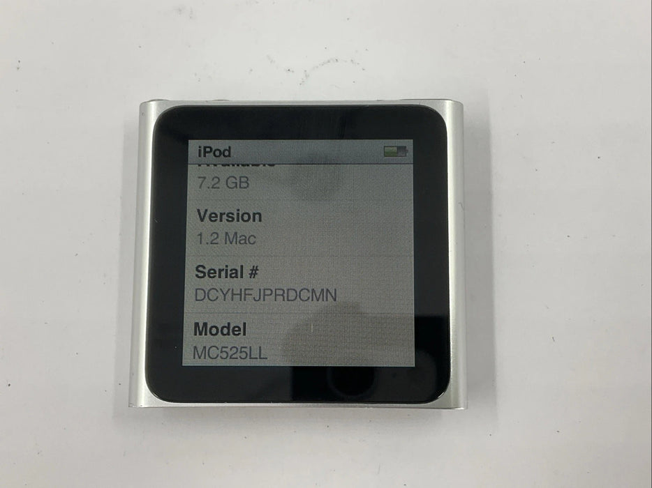 Apple iPod Nano 6th Generation 8GB Silver A1366