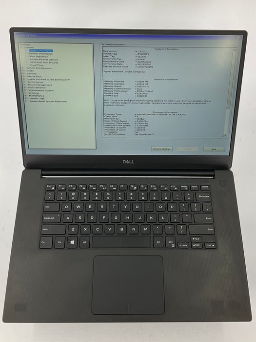 Dell XPS 15 7590 15.6" Core i5-9300H 256GB 16GB W11Pro GTX 1650 *Weak Battery*