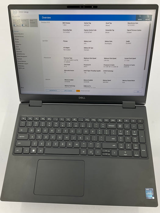 Dell Precision 7670 16" Core i7-12850HK 512GB 32GB Win 11 Pro A3000