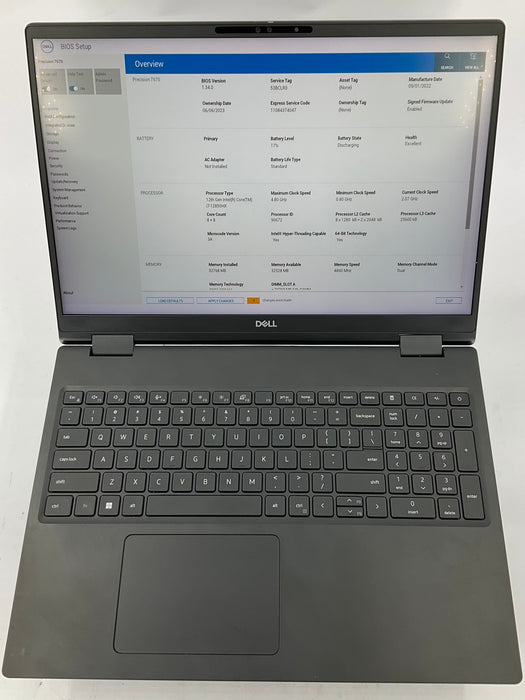 Dell Precision 7670 16" Core i7-12850HK 512GB 32GB Win 11 Pro A3000 12GB
