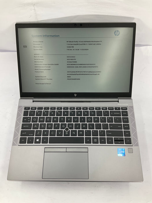 HP ZBook Firefly G8 14" Core i7-1185G7 512GB 16GB B Win 11 Pro