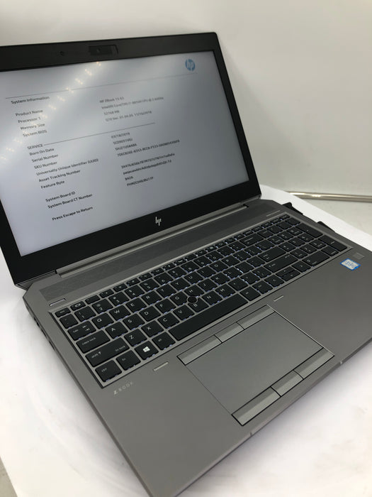 HP Zbook 15 G5 15.6" Core i7-8850H 512GB 32GB B Win 11 Pro P1000