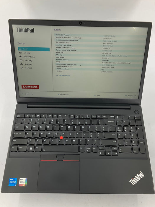 Lenovo ThinkPad E15 Gen 4 15.6" Core i5-1235U 256GB 16GB B Win 11 Pro