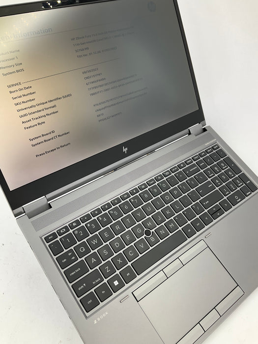 HP Zbook Fury G8 15.6" Core i7-11850H 512GB 32GB B Win 11 Pro RTX A3000