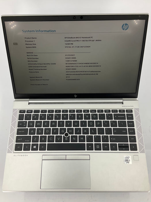 HP EliteBook 840 G7 14" Touch Core i7-10610U 512GB 16GB B Win 11 Pro