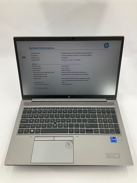 HP Zbook Firefly G8 15.6" Core i7-1165G7 256GB 16GB B Win 11 Pro