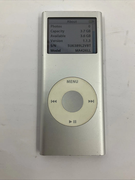 Apple iPod Nano 2nd Generation 4GB Silver A1199