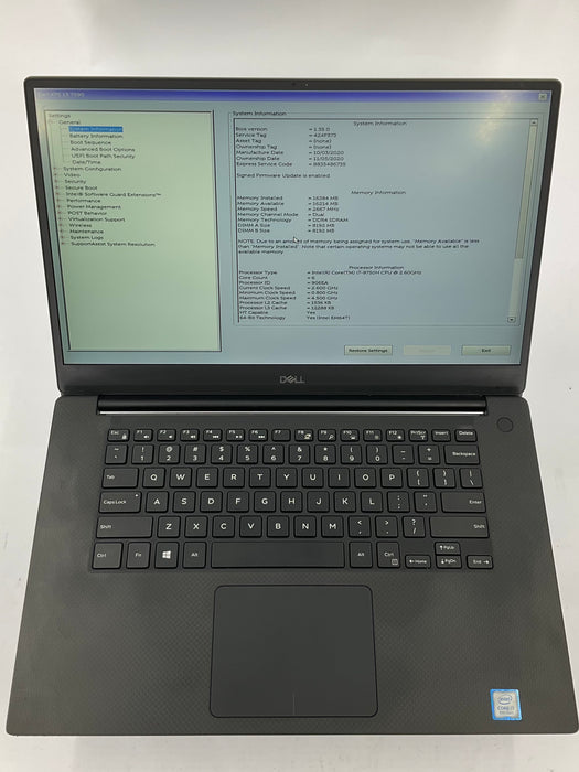 Dell XPS 15 7590 15.6" Core i7-9750H 256GB 16GB B Win 11 Pro GTX 1650