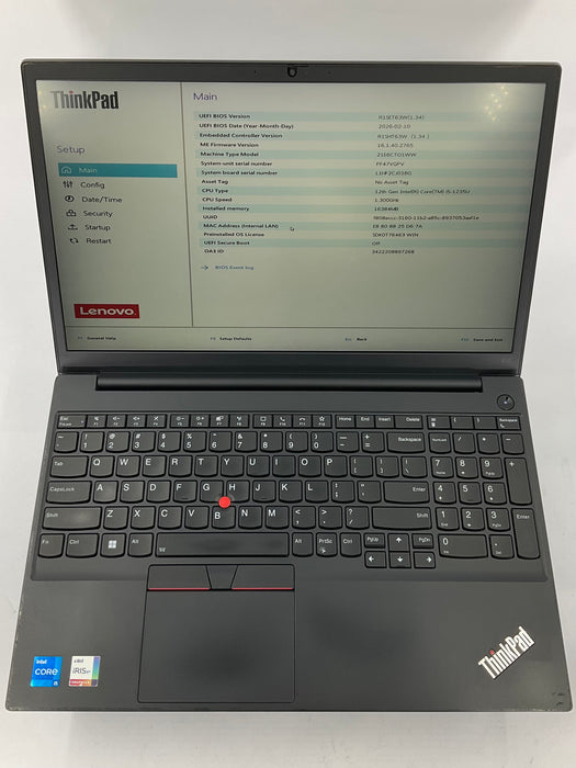 Lenovo ThinkPad E15 Gen 4 15.6" Core i5-1235U 256GB 16GB B Win 11 Pro