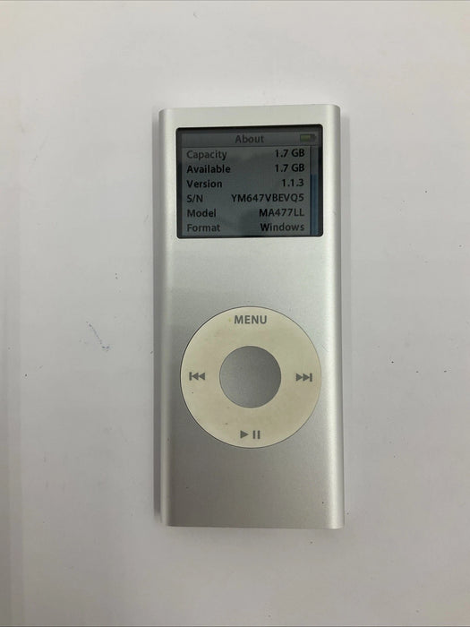 Apple iPod Nano 2nd Generation 2GB Silver A1199