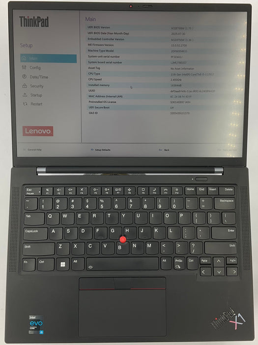 Lenovo ThinkPad X1 Carbon 9th Gen 14" Core i5-1135G7 256GB 16GB B Win 11 Pro
