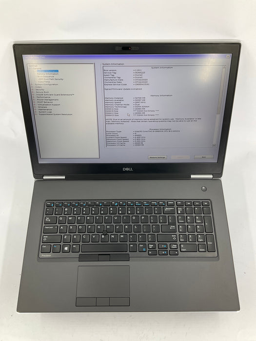 Dell Precision 7740 17.3" Core i9-9980HK 1TB 32GB Win 11 Pro Radeon Pro WX 7100
