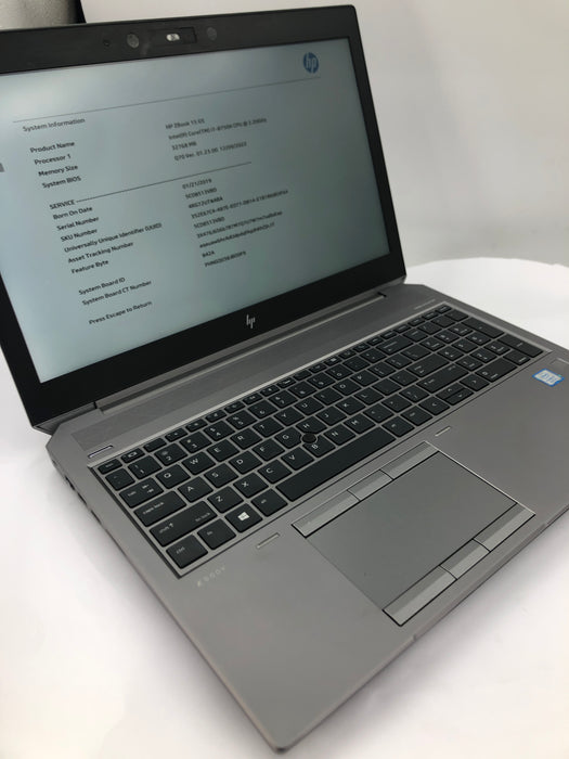 HP ZBook 15 G5 15.6" Core i7-8750H 256GB 32GB B Win 11 Pro P2000