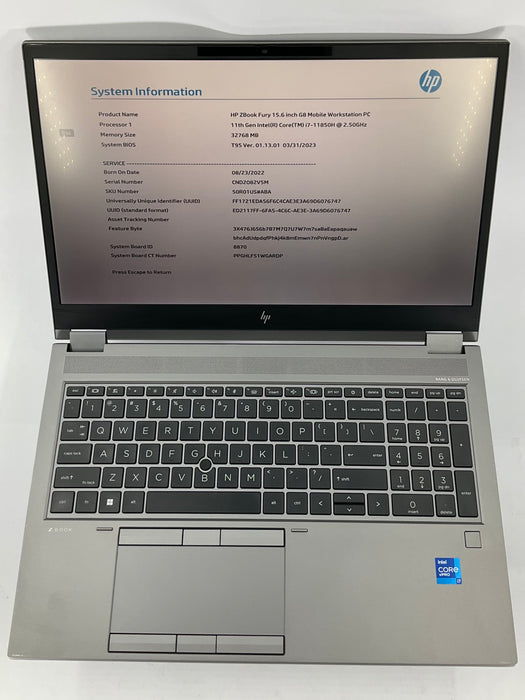 HP Zbook Fury G8 15.6" Core i7-11850H 1TB 32GB B Win 11 Pro RTX A3000