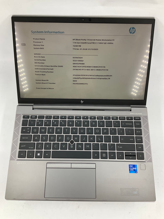HP Zbook Firefly G8 14" Touch Core i7-1185G7 512GB 16GB B Win 11 Pro