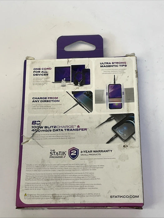NEW Statik 360 Pro Universal Magnetic Charging Cables 3.3ft/1M