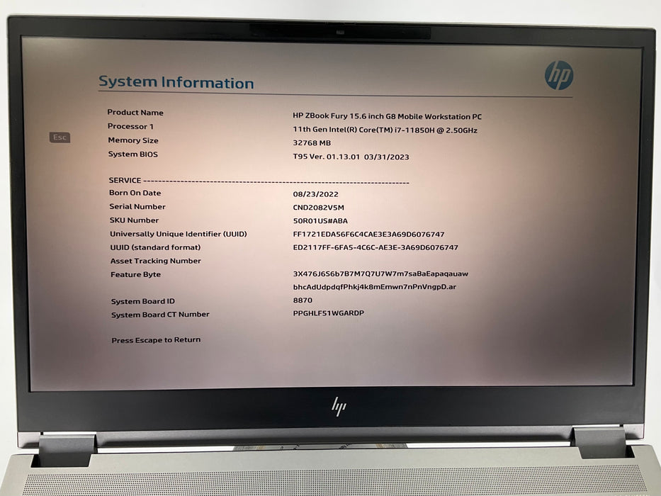 HP Zbook Fury G8 15.6" Core i7-11850H 1TB 32GB B Win 11 Pro RTX A3000