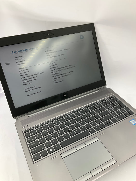 HP ZBook 15 G6 15.6" Core i7-9850H 512GB 32GB B Win 11 Pro T1000