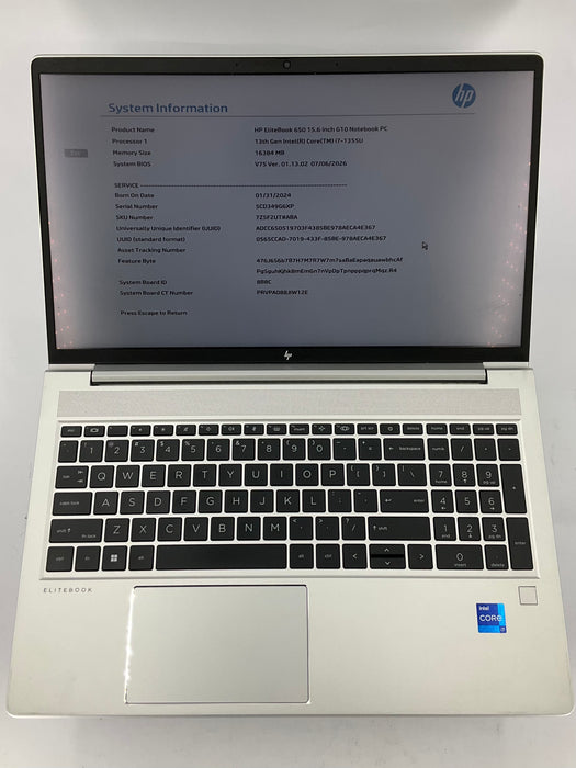HP EliteBook 650 G10 15.6" Core i7-1355U 1TB 16GB B Win 11 Pro
