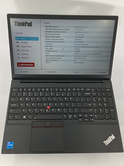 Lenovo ThinkPad E15 Gen 2 15.6" Core i5-1135G7 256GB 16GB B Win 11 Pro