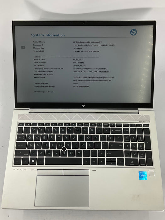 HP EliteBook 850 G8 15.6" Core i5-1135G7 256GB 16GB B Win 11 Pro