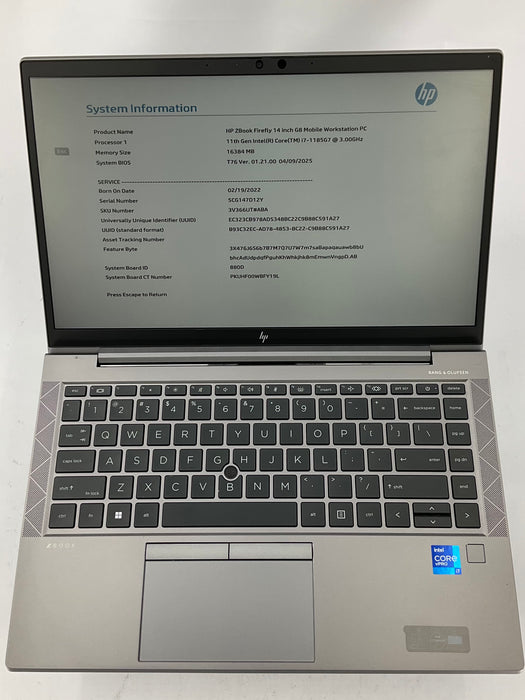 HP Zbook Firefly G8 14" Core i7-1185G7 1TB 16GB B Win 11 Pro