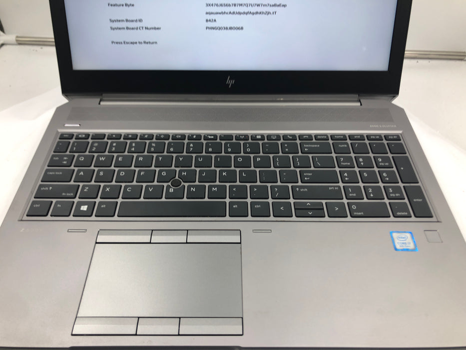 HP Zbook 15 G5 15.6" Core i7-8750H 256GB 16GB B Win 11 Pro P2000