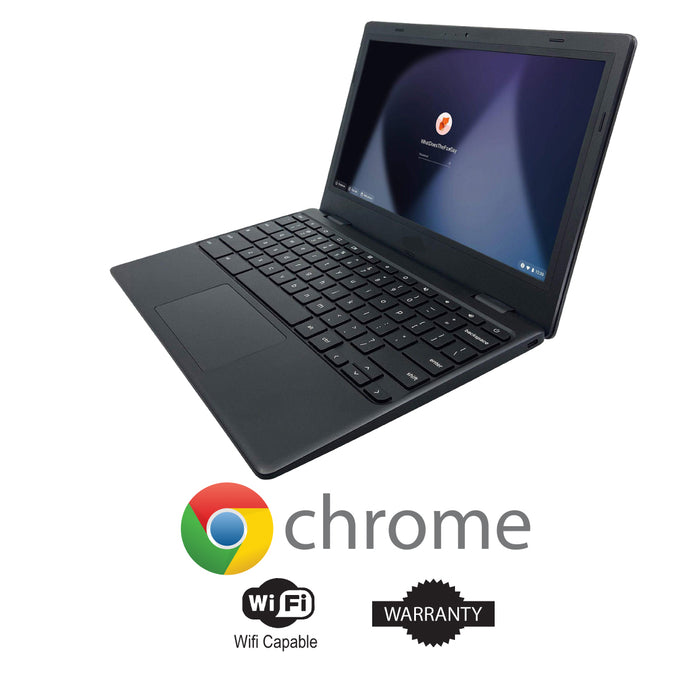 Chromebook: Intel Celeron or Pentium, 4GB Memory, 64GB eMMC, Webcam, Chrome OS