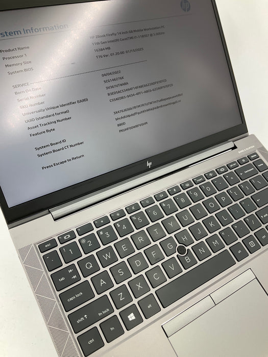 HP ZBook Firefly G8 14" Touch Core i7-1185G7 256GB 16GB B Win 11 Pro