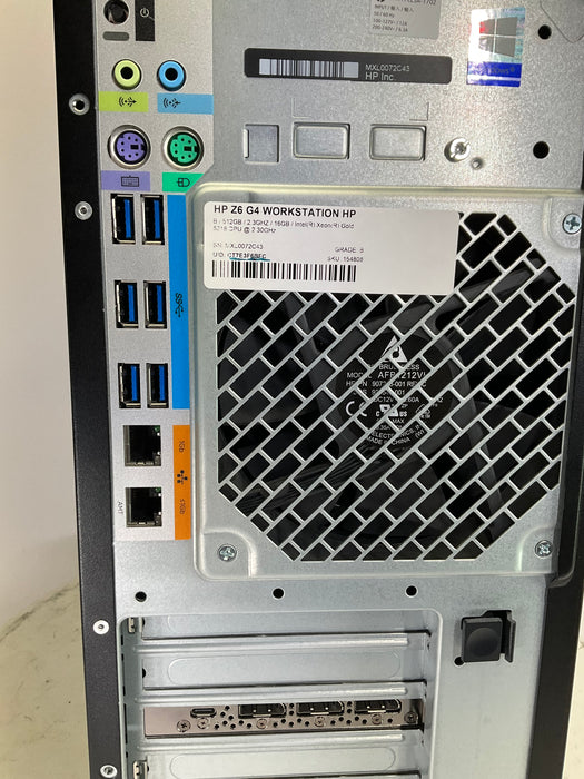 HP Z6 G4 Workstation Xeon Gold 5218 512GB 16GB B Win 11 Pro RTX 4000