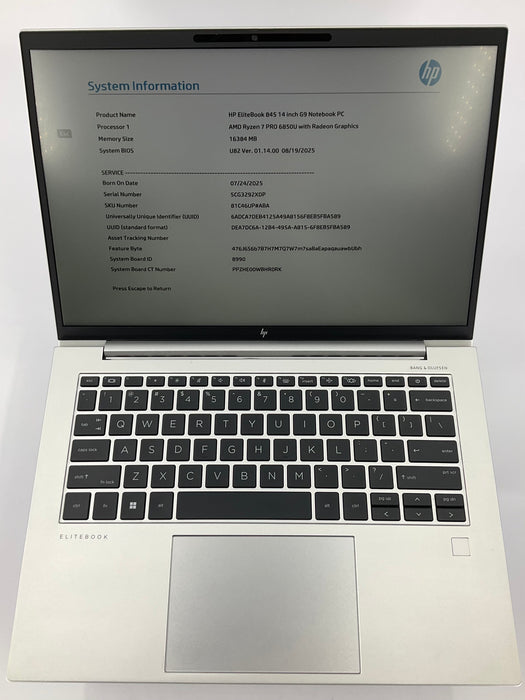 HP EliteBook 845 G9 Notebook 14" AMD Ryzen 7 Pro 6850U 512GB 16GB B Win 11 Pro