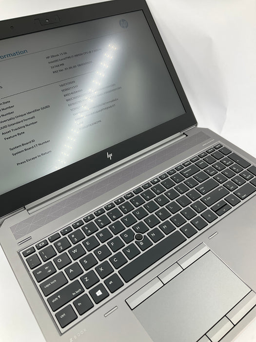 HP ZBook 15 G6 15.6" Core i7-9850H 256GB 32GB A Win 11 Pro T1000