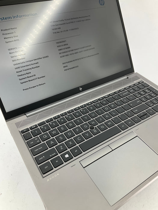 HP Zbook Firefly G8 15.6" Core i7-1185G7 1TB 16GB B Win 11 Pro