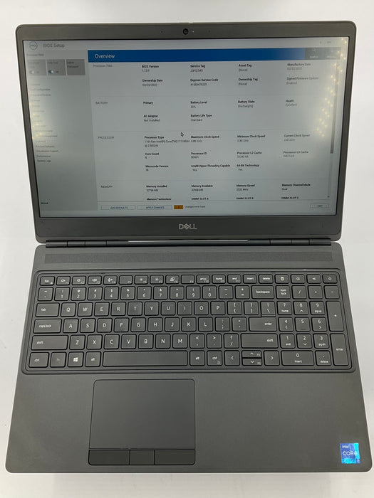 Dell Precision 7560 15.6" Core i7-11850H 512GB 32GB Win 11 Pro RTX A3000