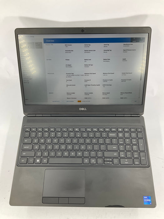 Dell Precision 7560 15.6" Core i7-11850H 512GB 32GB Win 11 Pro RTX A3000