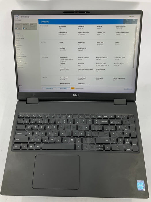 Dell Precision 7670 16" Core i7-12850HK 512GB 32GB Win 11 Pro A3000 12GB