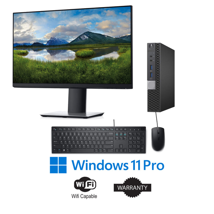 Micro Standard Desktop Bundle: 8th to 10th gen processor, 16GB RAM, 256GB SSD, Win 11 Pro, With 22" LCD Monitor