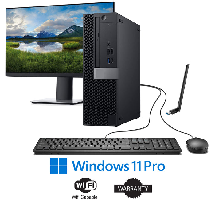 Starter Desktop Bundle: Core i5 or i7 Processor 8th Generation or greater, 8GB RAM, 128GB SSD, Win 11 Pro, with 22" LCD Monitor