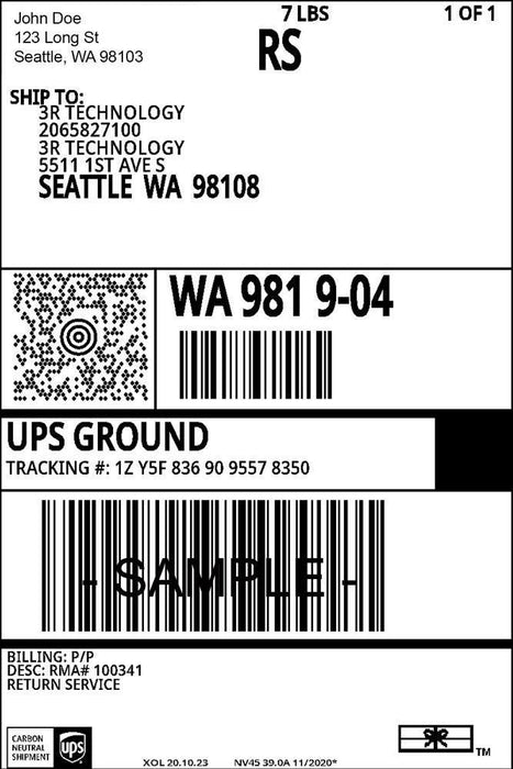 SimplEcycle Laptop Shipping Label AND Box
